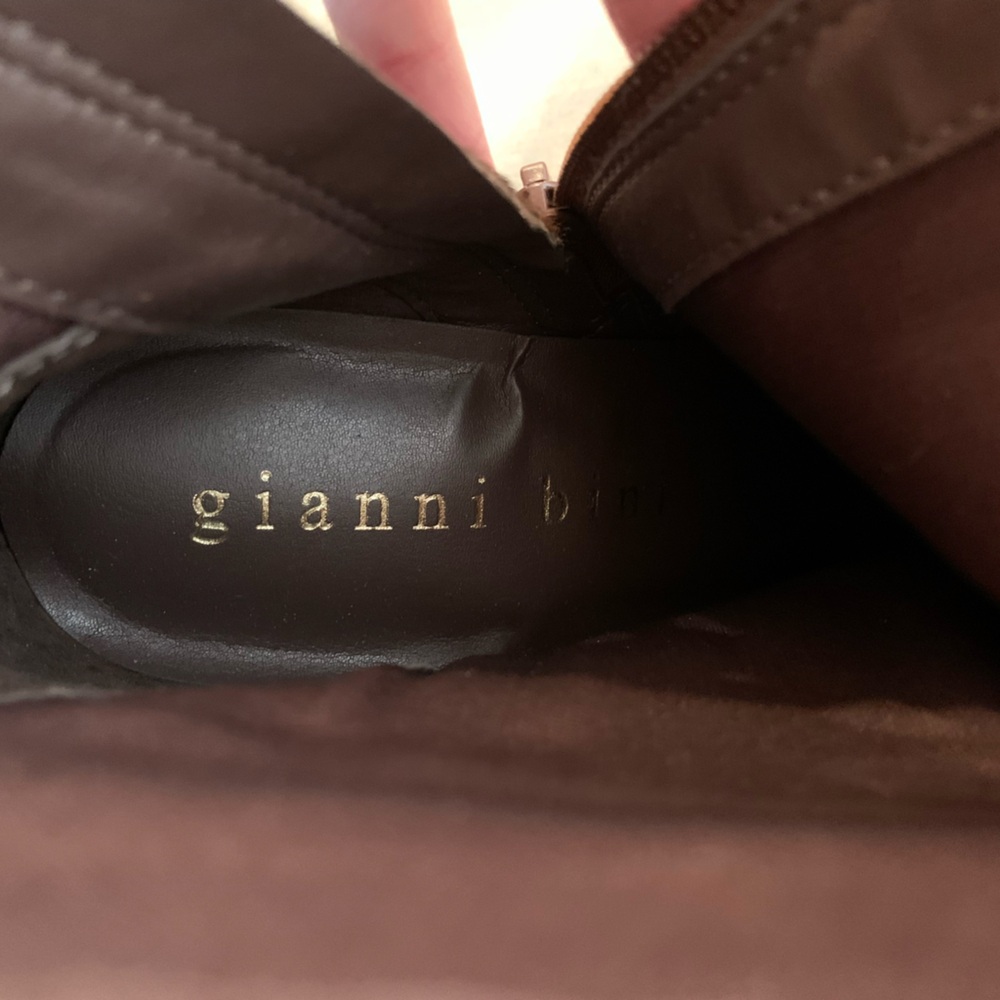Gianni Bini Women 8.5 Mavis Calf Hair Brown Ankle Booties Heeled Pointed Toe NEW - Picture 6 of 7